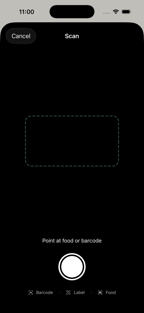 AI photo logging: snap, review, confirm.