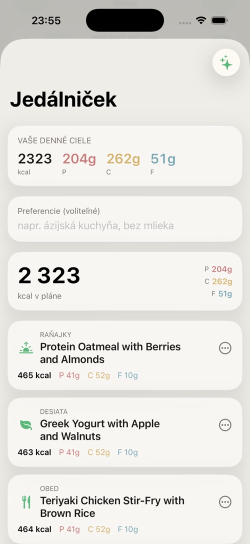 Vygenerovaný deň zodpovedajúci vašim cieľom.